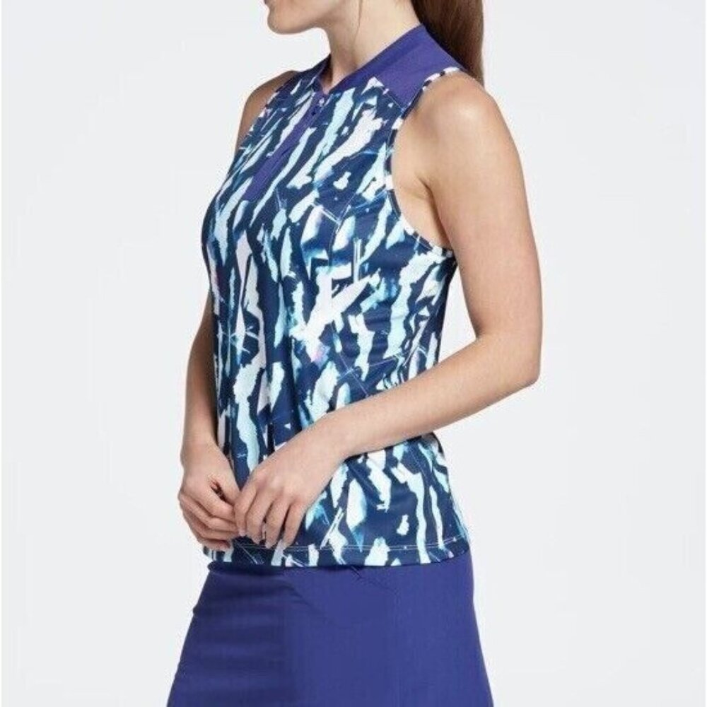 Slazenger Golf Tech Polo Womens Sz S Purple Fragment Back Slit Sleeveless NWOT